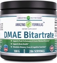 Amazing Formula DMAE Busur Bitarcrat Tambahan 124; 100 Grams 12.4; 286 Servings 14; Non-GMO 124; Gluten-Free 124; Dibuat di USA