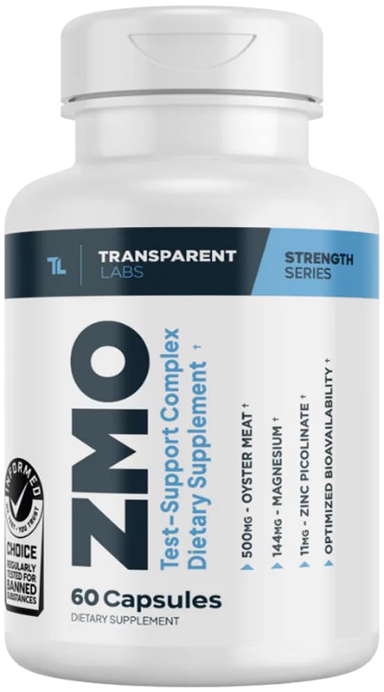 Transparent Labs ZMO - Muscle Builder untuk Pria & Perempuan dengan Zinc, Magnesium Glycinate, & Oyster Powder untuk Pemulihan Otot - 60 Cacah