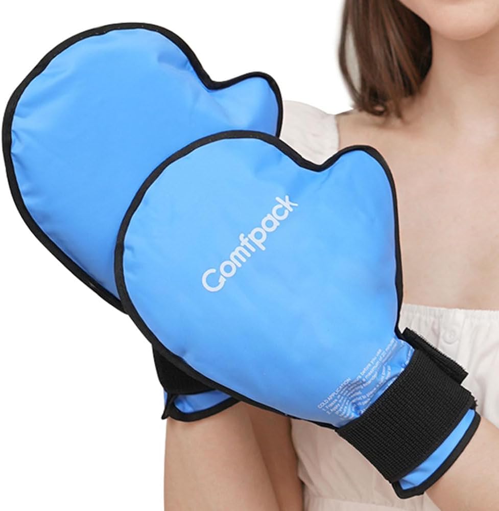 Sarung Tangan Bersarung Es untuk Relief Pain, 2 Kembang Sarung Tangan Terapi Dingin untuk Neuropati Kemoterapi Kemoterapi, Paket Es Gel untuk Terowongan Carpal, Arthritis, Pembengkakan, Surewise, Tangan Kerja