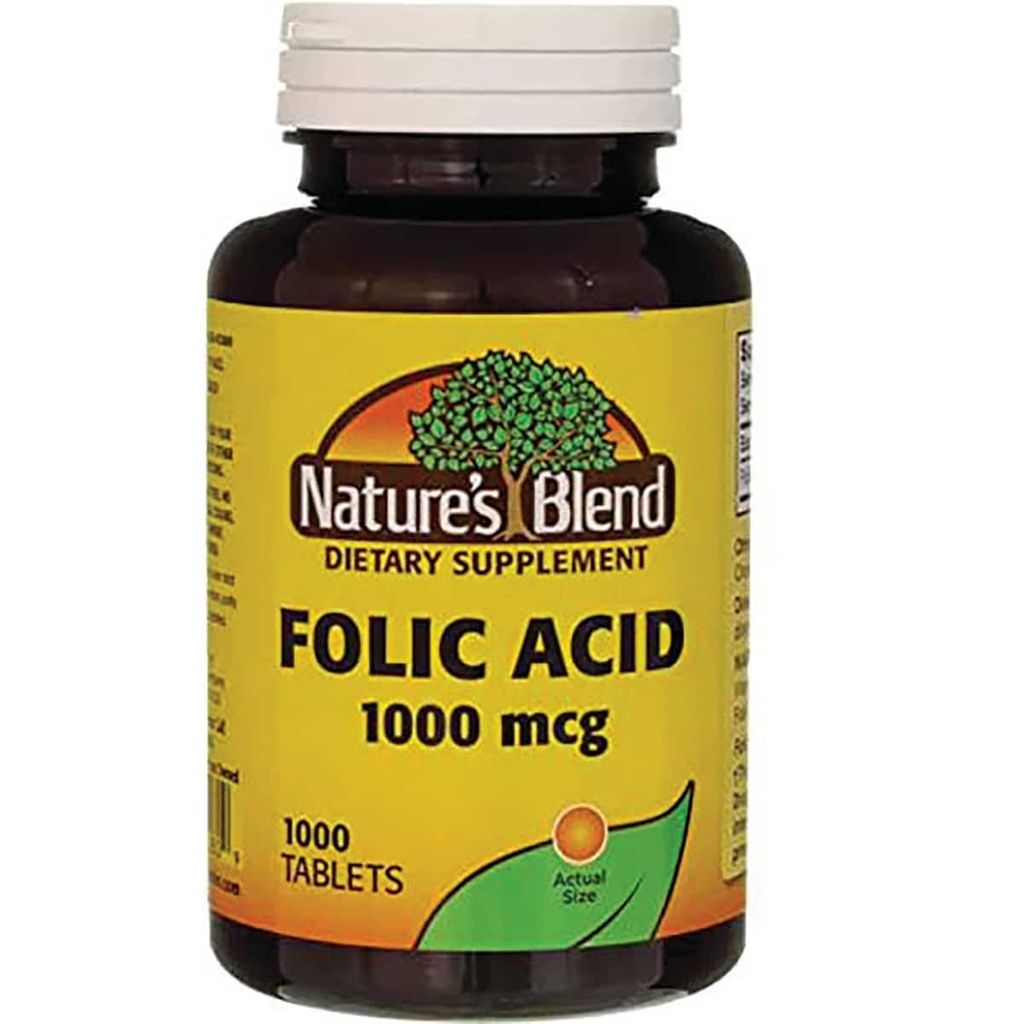 Nature 's Blend Folic Acid 1000 mcg 1.000 mcg 1000 Tab