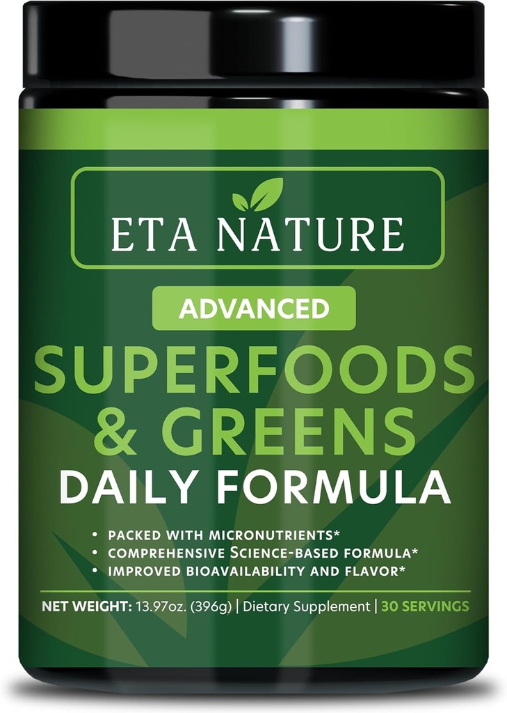 50 Powder Super Hijau - sayuran Powder Superfood dengan Buah dan Suplemen Sayuran - Supergreens Green Powder untuk Energi, Divalry, Vitalitas & Kebal - 30 Servis Vegan dan Non-GMO