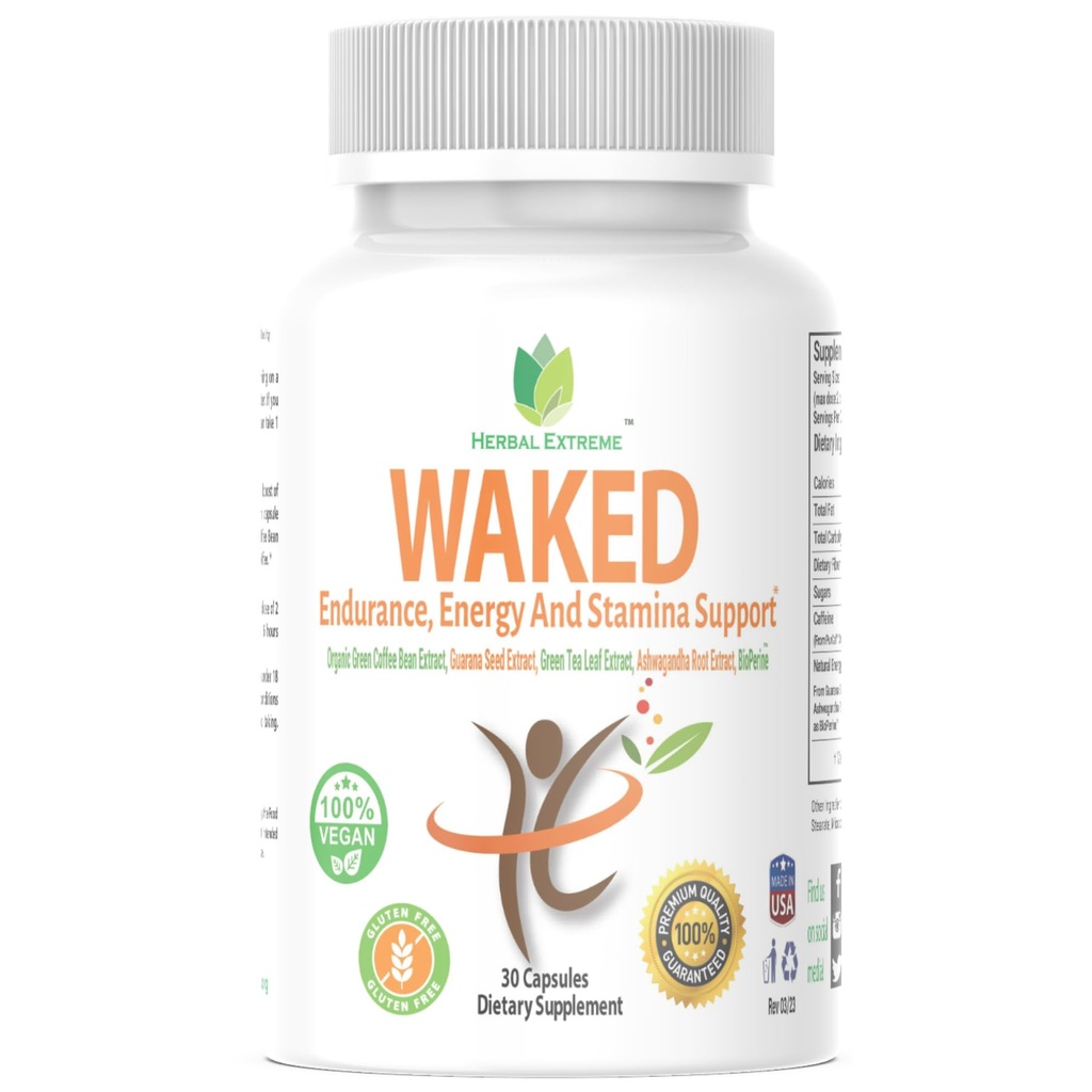 Terbangun Endurance, Energi dan Stamina Dukung 30 Capsules Green Coffee Bean Extract, Guarana Seed Extract, Green Tea Leaf Extract, Ashwagandha Root Extract, dan Black Pepper Extract sebagai BioPerine