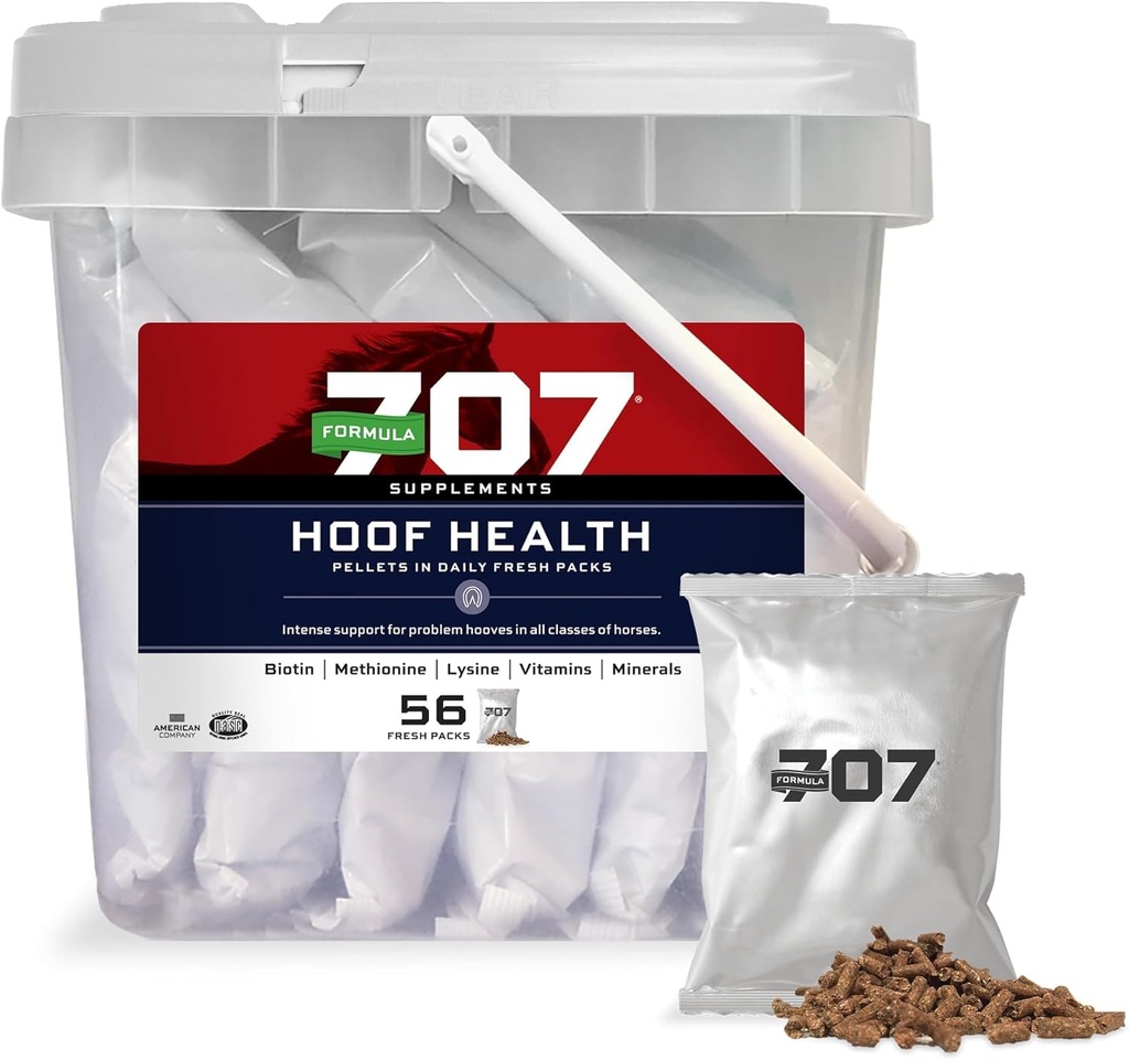 Formula 707 Hoof Health Equine Suplement, Daily Fresh Packs, 56 Day Supply-Biotin, Acids Amino, dan Minestrace to Improve and Dukung Healthy Horse Hooves