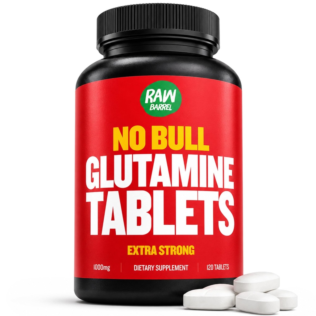 "No Bull" L-Glutamine Tablet, Pill L Glutamine murni, Non GMO, Suplemen LGlutamine, Vegan Tentu, Vegetarian Friendten dan Glutamine Bebas, 10000mg