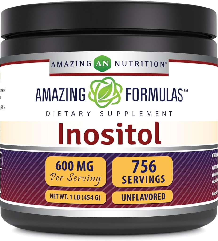 Amazing Formulas Inositol Powder Suplemen: 124; 600 Mg per Serving 124; Unflashored 14; 1 Lb (454 Grams) 145; Nun-GMO 124; Gluten-Free Alag4; Dibuat di AS