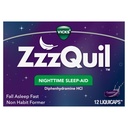 ZzzQuil, Nighttime Sleep Aid Liquics, 25 mg Diphenhydramine HCI, No.1 Sleep-Aid Brand, Non-Habit Forming, Fall Asleep Fast, 12 Count