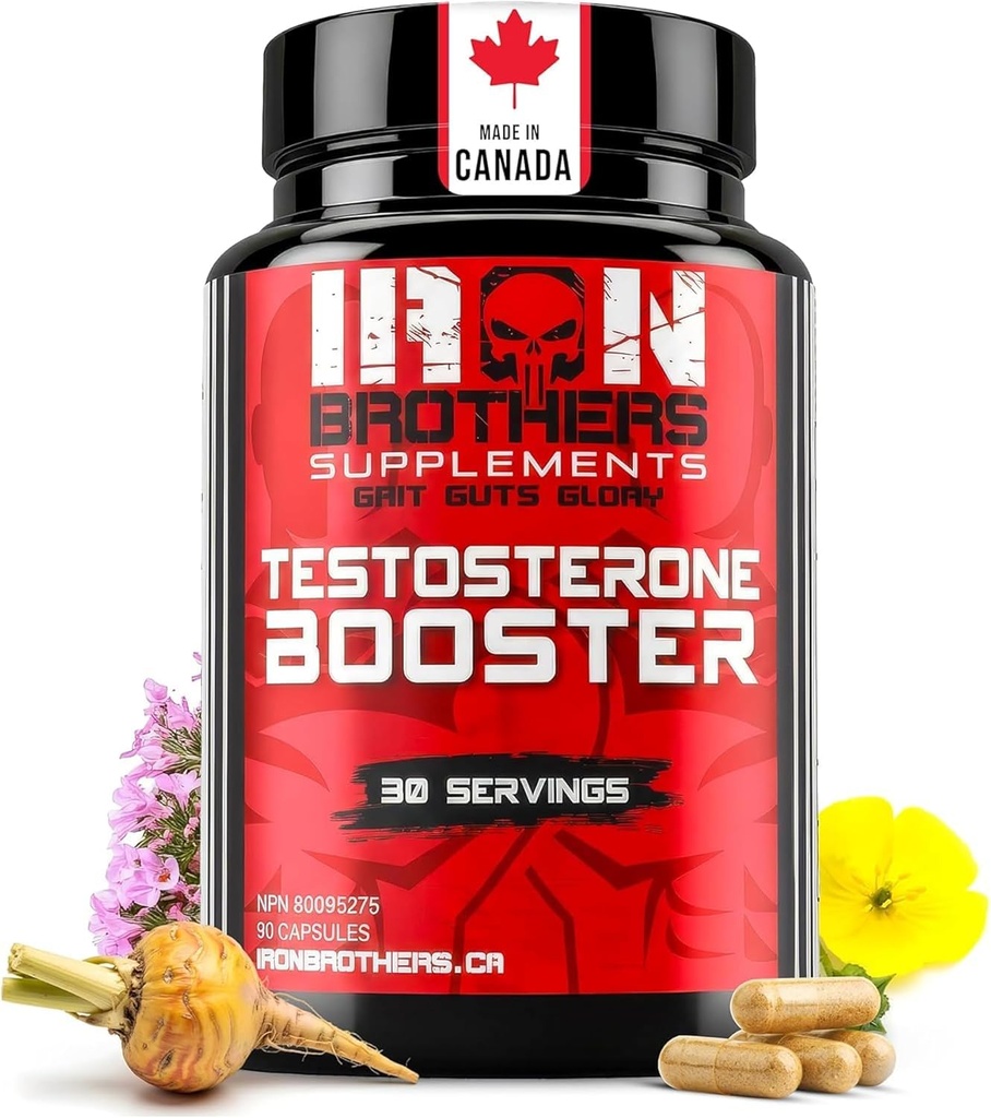 Suplemen Iron Brothers Testosteron Booster untuk Pria, 90 Capsules 124; Suplemen Testosteron bagi Pria untuk Perkembangan Otot Enhance 124; Estrogen Blocker 124; Promes Fat Los & Increase Performance - 30 Hari