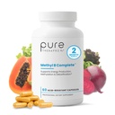 Metyl B Lengkap - 60 Vegetable Capsules 124; Optimal Methylation Suplemen dengan Quatrefolic 5-MTHF (Folat Aktif), Methylcobalamin (Aktif B12), B2, B6, dan TMG 124; Tingkat Farmasi