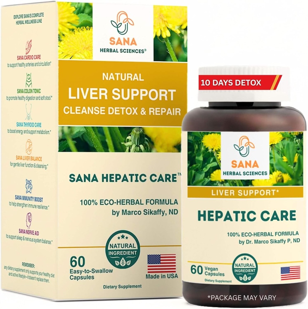 Liver Aktif Cleanse & Detox - 1800mg Herbal Formula dengan Thistle Milk Organik, Turmeric & Dandelion Root - Pendukung Pembelian Gendut & Daily Liver Kesehatan - oleh Sana Herbal