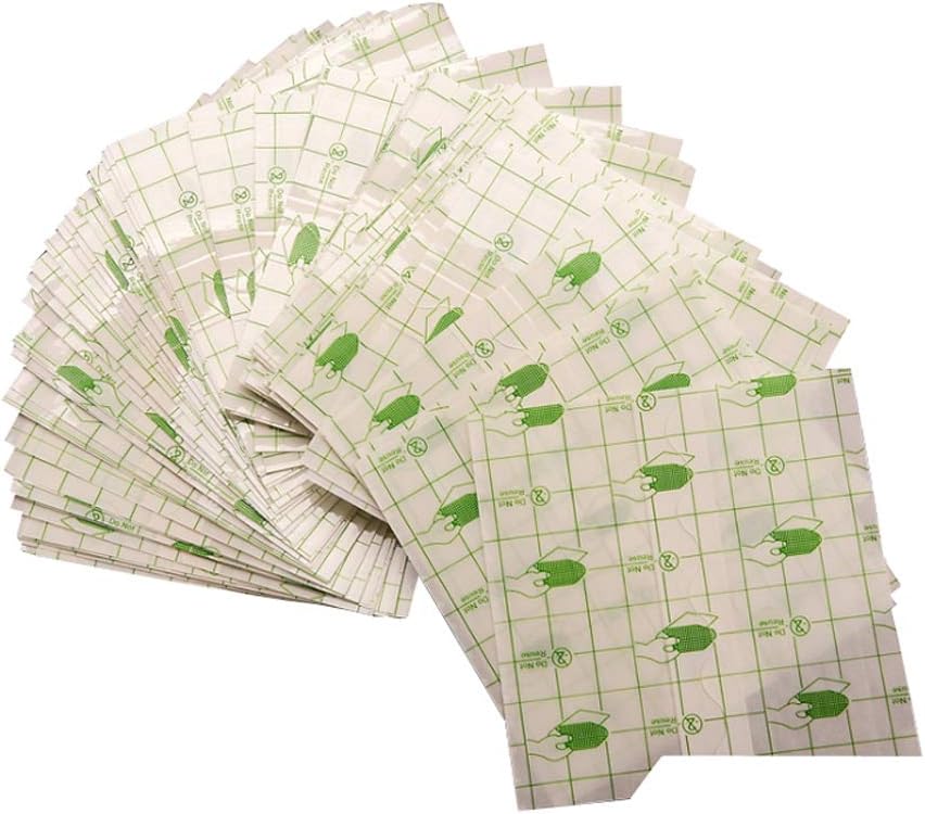 100pcs Transparent Stretch Adhesive Bandage Roll: Film Transparent Dressing Second Skin Heeling Protect Clear Adhesive Bandages Tattoo Supplies (2.8 * 3.1inch)