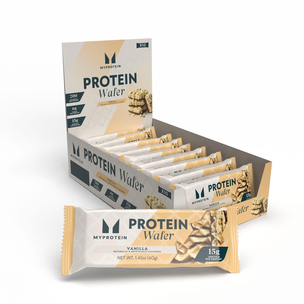 Protein Myprotein Bars, Crispy Protin Wafers, 15g High Protein Snacks, Kotak 10 Vanila Wafers Packs, Milk & Whey Protein Isolate, Light & Crunchy