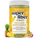 Bellway Super Fiber Powder + Fruit, Sugar Free Organic Psyllium Husk Powder Suplement for Regularitas, Bloating Relief & Digetical Health, Plant - Based, Pineapple Passion Fruit (50 Servings)