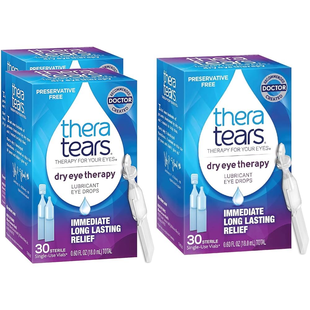 TheraTears Dry Eye Therapy Eye Drops Preservative 30 Vials 2 Pack Therapy Dry Eye Lubricating Eye Drops Preservative Free 30 Single- Gunakan Vials