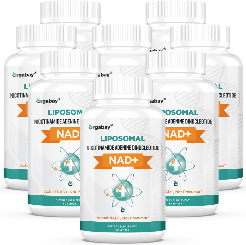 Organbasi Lipomal NAD + Suplemen 500 mg, Absorpsi Tinggi, Boost NAD + dengan TMG 250 mg, Actual NAD Plus More Efisien Dari Nicotinamide Riboside, Dukung Energi Cellular, Anging sehat 12480 Softgeels