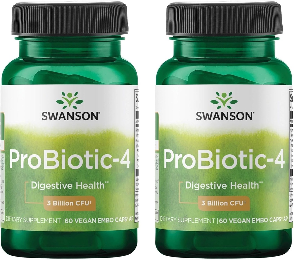 Swanson Probiotic-4 3 Milyar Cfu 60 Veg Caps (2 Pack)