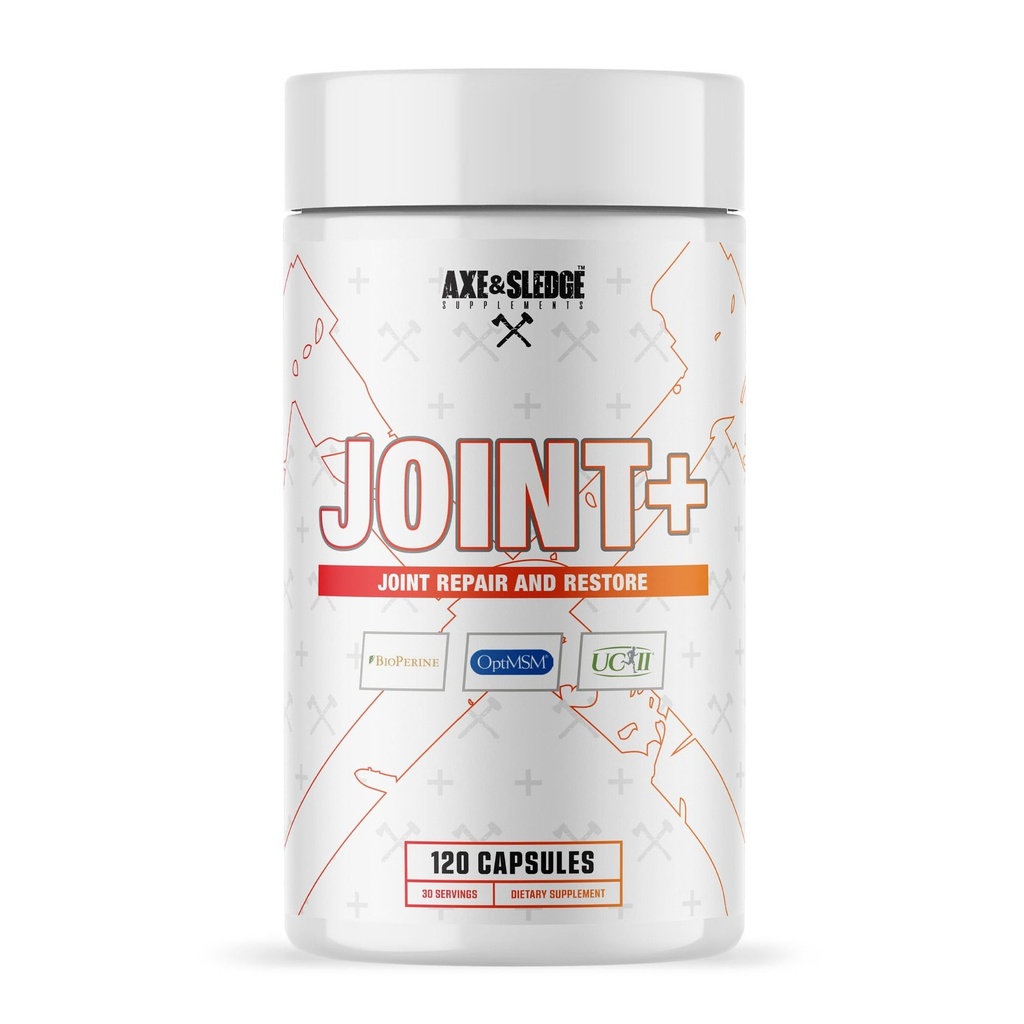Axe & Sledge Gabungan + 14; Gabungan Support Kesehatan dengan UC-II Collagen, Glucosamin, MSM, Bioperine 124; 1g Glucosamine, 500mg OptimMM, 40mg UC-II Collagen 124; 30