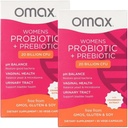 2 Pack Omax Pregities & Progories Complex for Women, pH Saldo, Vaginal Health, Urinary Tract, Yeast, UTI / BV Prevention, Bloating pH 20 Milyar CFU 124; Vegan, Organik, Gluten Free, 60 Vege- Capsules