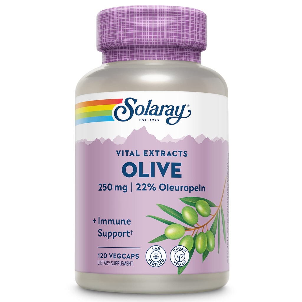 OLARAY Olive 250mg - Olive Leaf Extract Capsules dengan 22% Oleuropein, Plus Lemon Balm - Polyphenols Support Wellness - Vegan, garansi 60-Day, Lab Verified - 120 Servis, 120 Vexics
