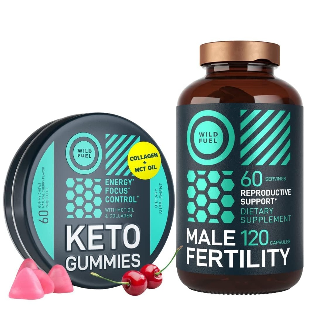 WILD FUEL Male Fertility Suplement and Keto Gummies Health and Energy Bundle