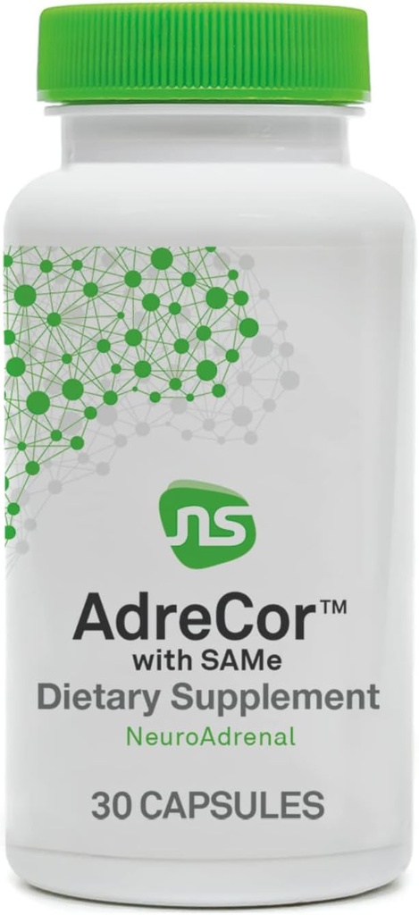 Suplemen Dukungan Adrenal NeuroScience untuk Perempuan & Pria - AdreKor dengan Sama - Bantuan Dukungan Akunal Adrenal & ProyMood - dengan L Tyrosine + Aktivated Vitamin B6 & Vitamin B12 (30 Capsules)