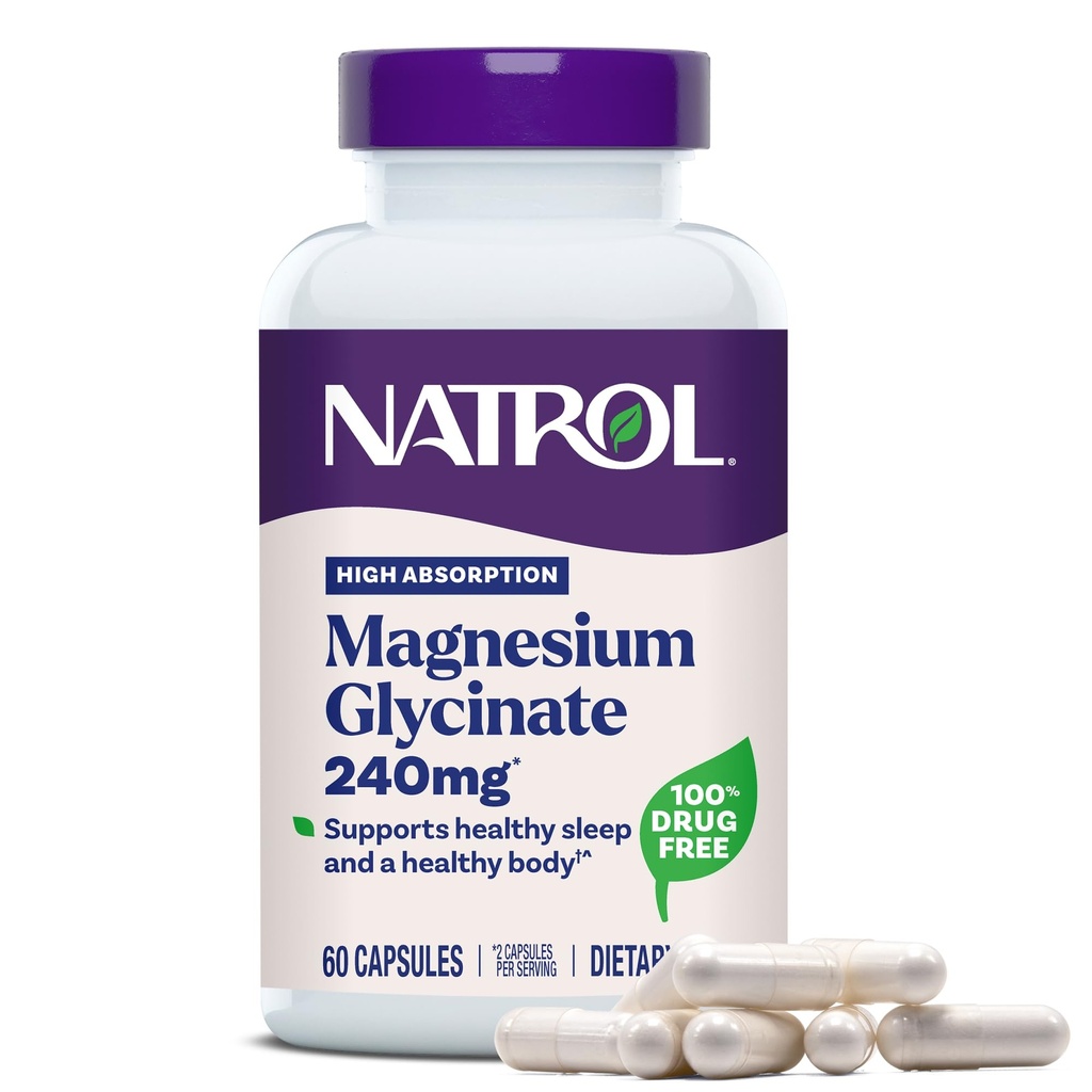 Natrol Magnesium Glycinate Suplemen 240 mg - Absorpsi Tinggi
