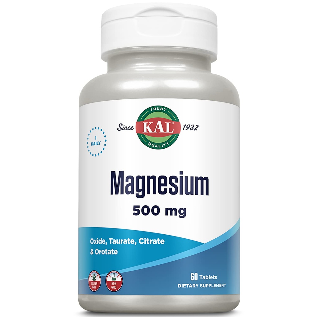 Kal 500 Mg Magnesium Tablet, 60 Count