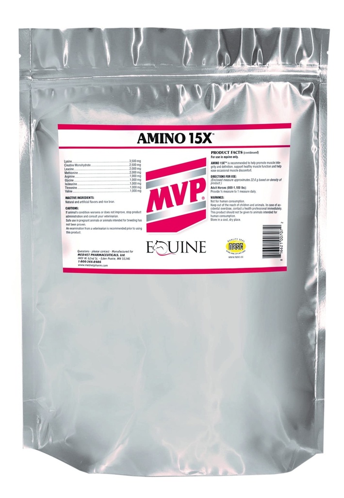 MVP Amino 15X (1.5lb) Mendukung Fungsi Otot Sehat, Pengembangan dan Pemulihan Kuda.
