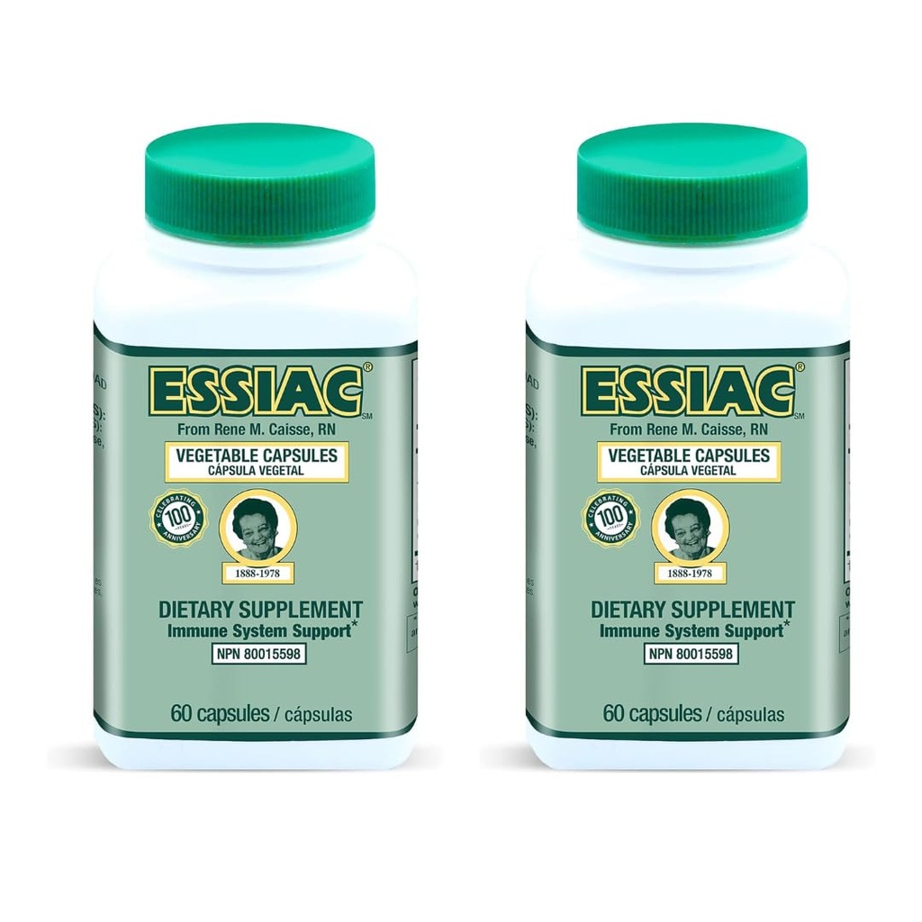 Essiac Tea All- Natural Herbal Extract Capsules - 60 Capsules 124; powerful Antioxidant Blend to Help Proolve Overall Health & Well-Being 124; Original Formula Sejak 1922 (Pack of 2)