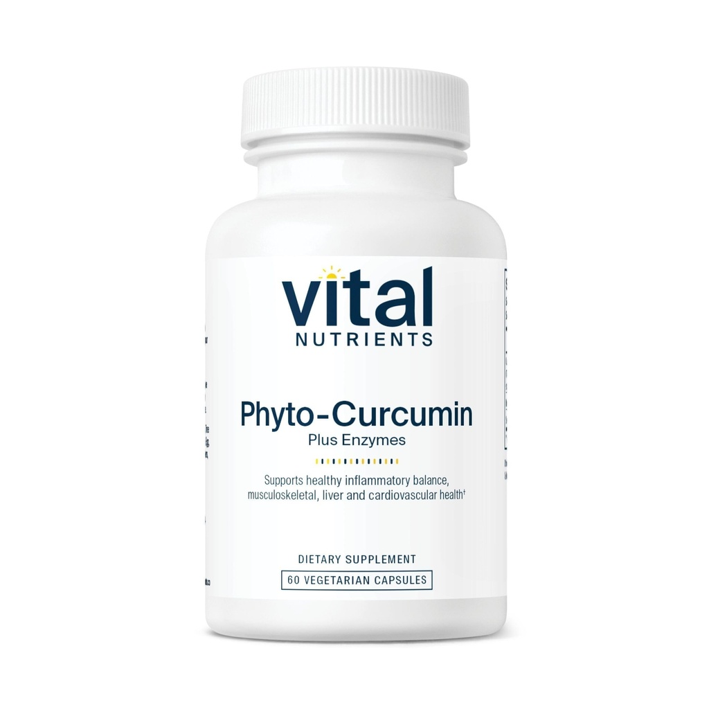 Suplemen Nutonents Vital Phyto- Curcumin Plus Enzymes 12.4; Curcumin Support with Phytoome Extract 124; Dukung untuk Muscle, Bone, Liver, dan Heart Health * 124; Gluten, Dairy, Soy Free Capsules, 60