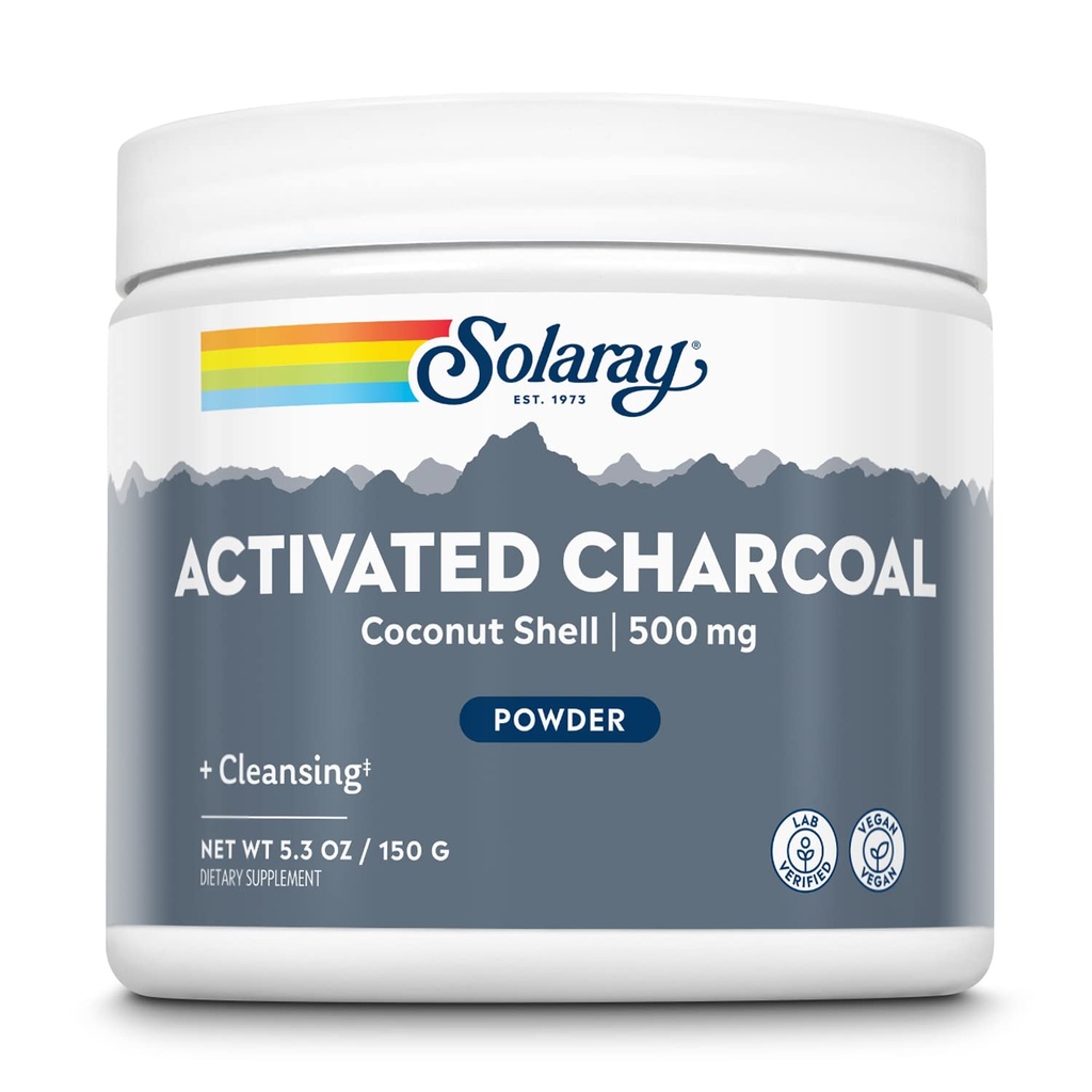 Solaray Aktivated Coconut Arang Powder 500 mg 124; Healthy Inner Cleansing & Digetical Tract Dukung 126; 300 Servis