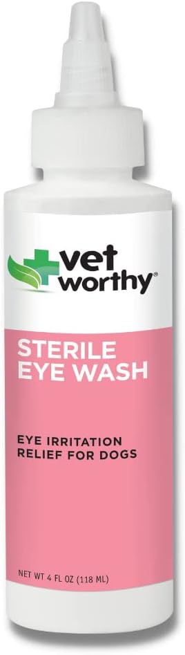 Tet Worthy Eye Wash for Dogs - Solution Solution Gentle Eye Cleansing for Dogs to Prevent Tear Stain and Eye Irritation - Dog Eye Cleaner for Tear Stain, Dirt, and Eye Discharge - 4oz