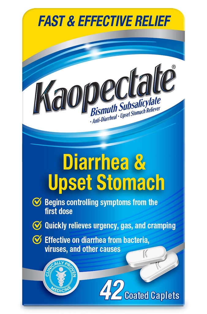 Kaopectate Multi- Symptom Anti- Diarrheal & Upset Stomach Reliever, 42 Caplets