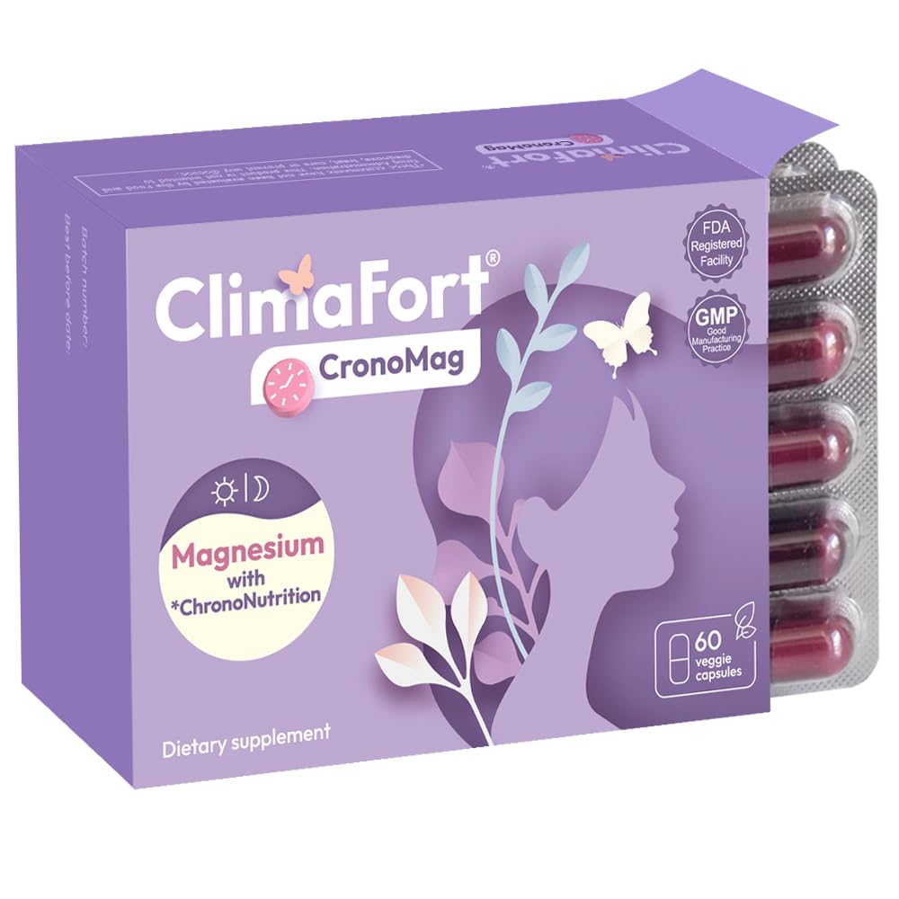 ClimaFort CronoMag 124; Magnesium bagi Perempuan di Menopause 124; 5 Salts Bisglyphophate + Glycerofosphate 124; B12 124; Suplemen Energi 124; 1 Pasokan Bulan