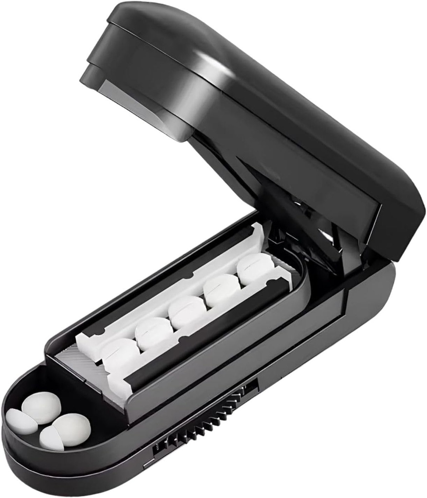Pill Cutter, Pil Cutter Splitter untuk Pil Kecil dan Kecil, Pil Potong, Vitamin, Tablet, Penyesuaian Pill Cutter untuk Pil Kecil atau Pil Besar dengan Pedang Baja Stainless Tersembunyi Sharp, Perjalanan Sized
