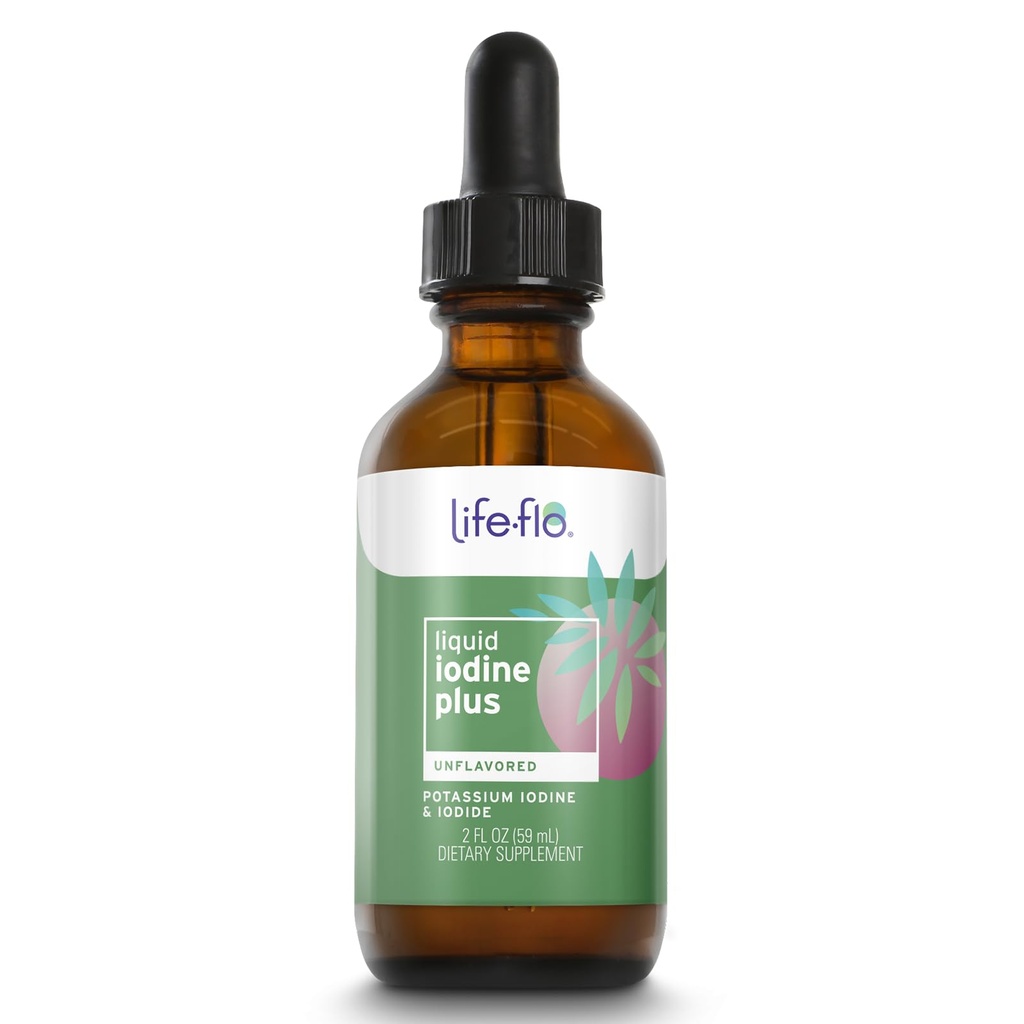 Life- flo Liquid Iodium Plus 150 mcg, Isodine Suplemen untuk Bantuan Thyroid, * Energi Sehat & Metabolisme Formula * dengan Iodin & Potasium Iodide, Unflashed Drops, Persetujuan. 450 Hamba, 2 fl oz