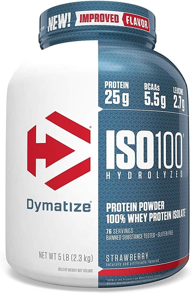 dymatize ISO100 Hydrolyzed 100% Whey Protein Isolate Strawberry -- 5 pon