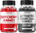 Tart Cherry (90 Gummies) Tingkat Asam Uric Dukungan Antioksidan Kuat dengan Benih Celery dan Aktivated Charcoal (60 Gummies) Detox & Cleanse - Formulasi dari Kandang Koconut Organik - Amerika Serikat