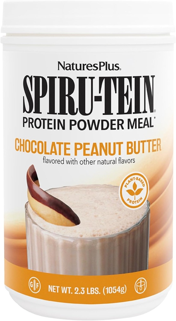 NaturesPlus SPIRU TEIN, Chocolate Peanut Butter - 2.3 lbs, Pack of 2 - Plant - Based Protein Powder - Vegetarian, Gluten Free - 68 Total pelayan