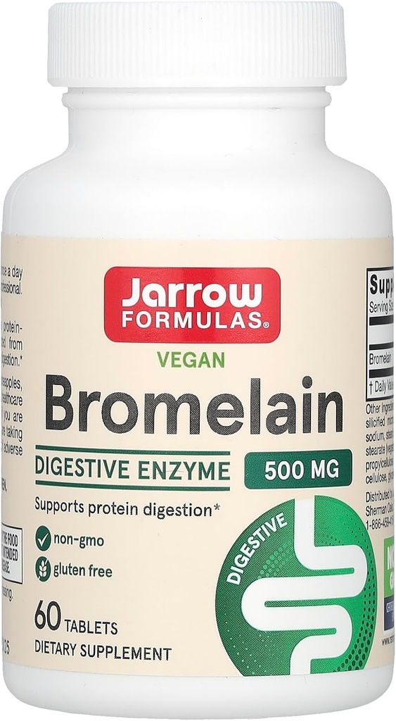 Jarrow Formulas ® Bromelain Tablet, Suplemen Diet 500 mg untuk Protein Dibuffic, 60 Tablet, Supply 60 Hari