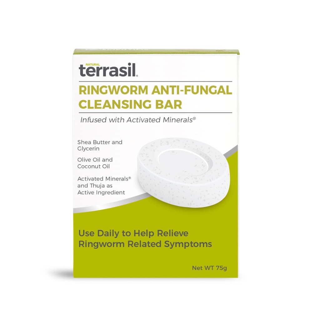 Terrasil Antifungal Ringworm Soap (75g) Ring Worm Soap Bar dengan Ingrediasi Natural Menampilkan Coconut Oil & Shea Butter, Pengobatan Ringworm Bagi Manusia Skin Antifungal Soap, Dermatologist Tested