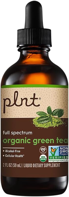 Plut Organic Cair Green Tea a Full Spectrum a Supports Cellular Health - Alcohol- Free (2 fs. oz)