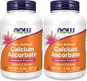 Suplemen SEKARANG, Kalsium Ascorbate Powder, Buffered, Antioksidant Protection *, 8- Ounce (Paket 2)