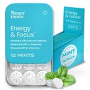 Mints Kafein Energi NeurroGum (144 Potongan) - Gula Bebas dengan L-theanine + Natural Caffein B12 & B6 - Nootropic Energy & Focus Suplemen Perempuan & Pria - Keto & Vegan, Peppermint Flavor