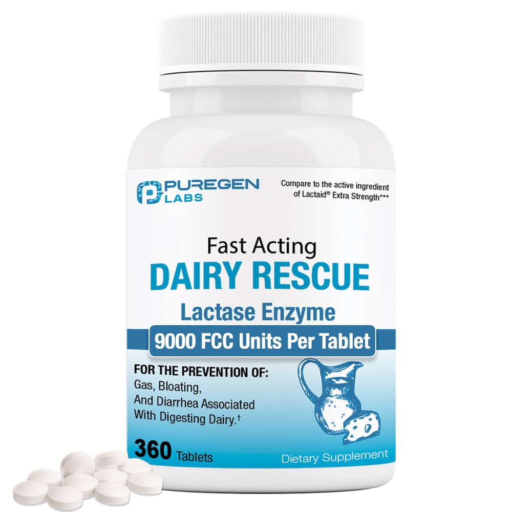 Relief Dairy Lab Puregen Akting Cepat Lactase Enzyme 9000 FCC, Laktosa Intoleransi Pil 360
