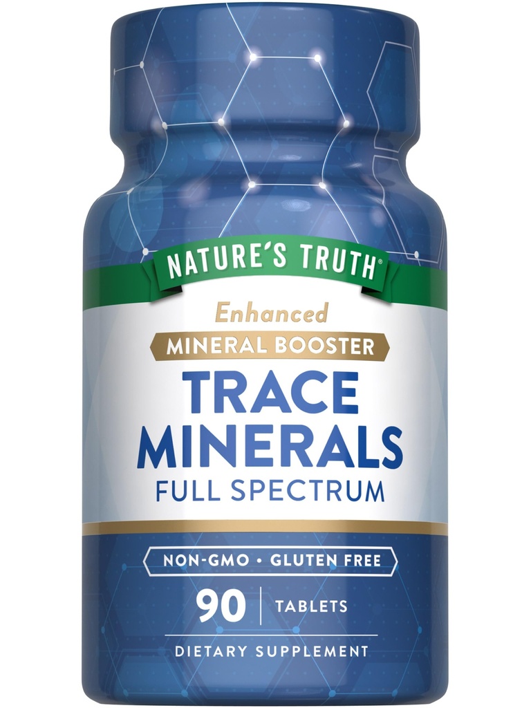 Nature 's Truth Trace Minerals Supplement with Iodin 124; 90 Tablet 14; Enhanced Mineral Booster 12.4; Non-GMO & Gluten Free Supplemen