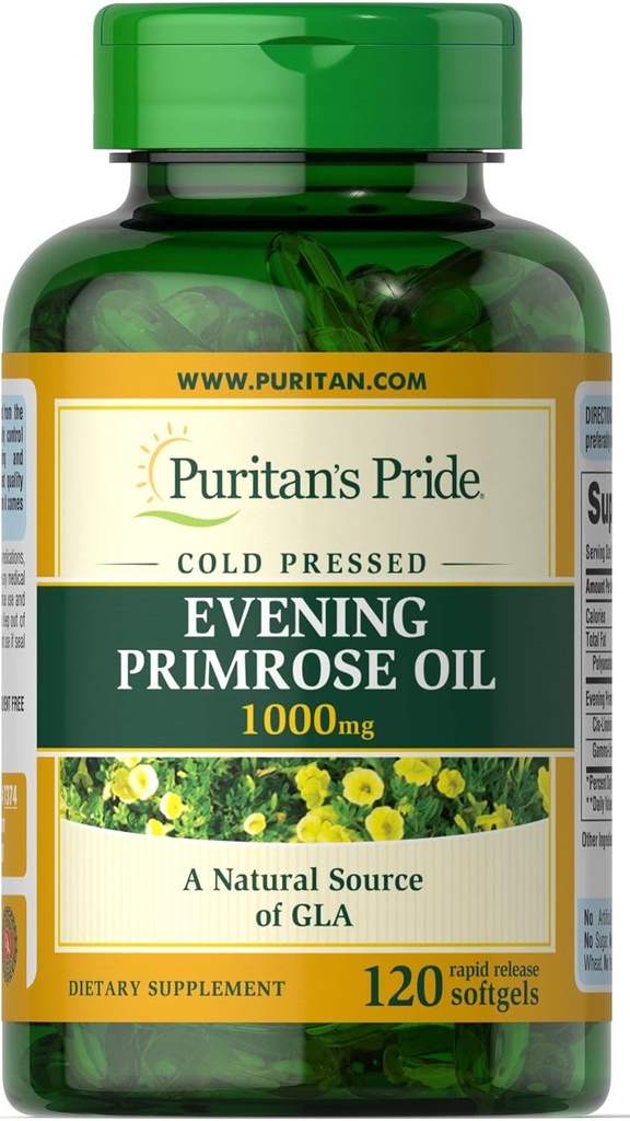 Puritan Pride Evening Primrose Oil 1000 Mg With Gla, 120 Count