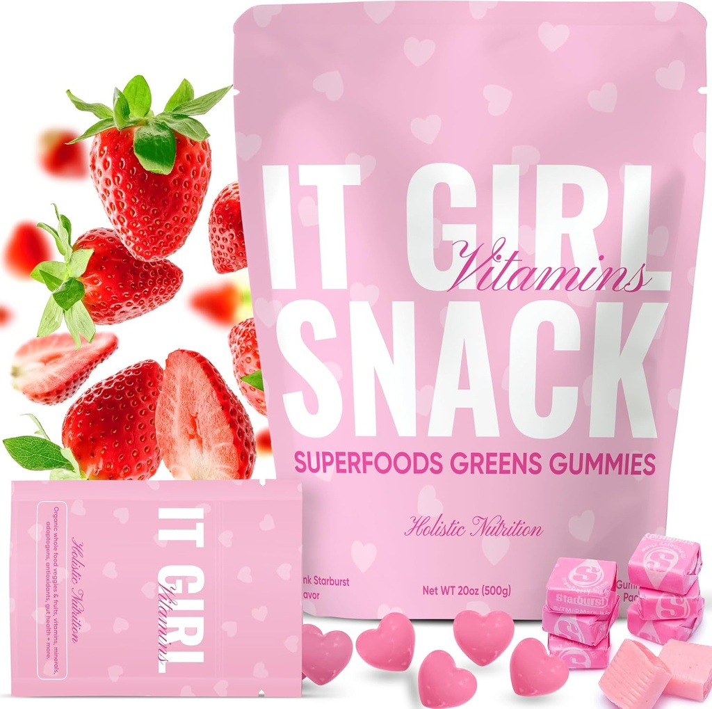 Snacks Sehat untuk Dewasa - Daily Super Greens Mimes, Multivitamin Superfood Gummy Bears, Spirulina, Chlorella, Pregories & Fiber for Digetical Health, Adaptogens Suplemen, 20 Vitamin & Minements