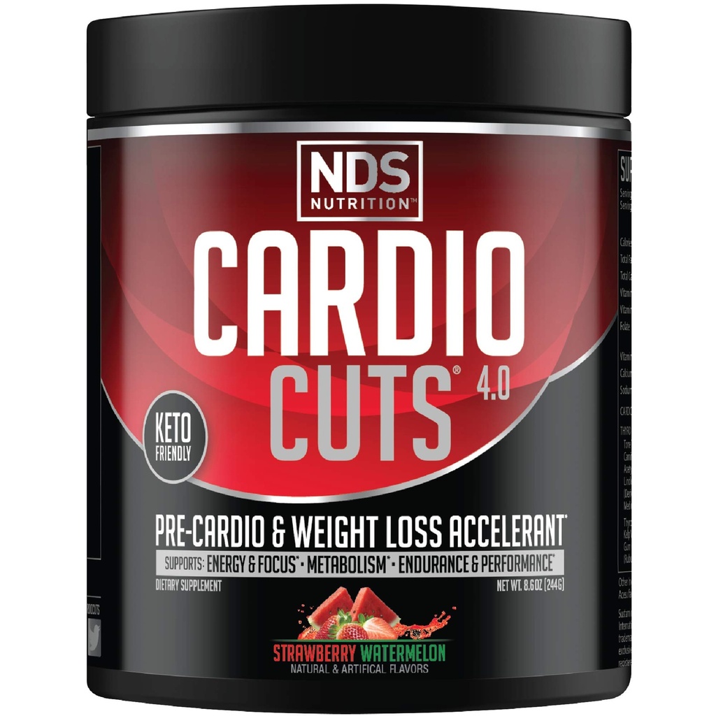 NDS Nutrition 4.0 Pre Workout Supplement - Advanced Weight Los and Pre Cardio Formula with L- Carnitine, CLA, MCTS, L- Glutamine, and Safflower Oil - Strawberry Watermelon (40 Pelayan)