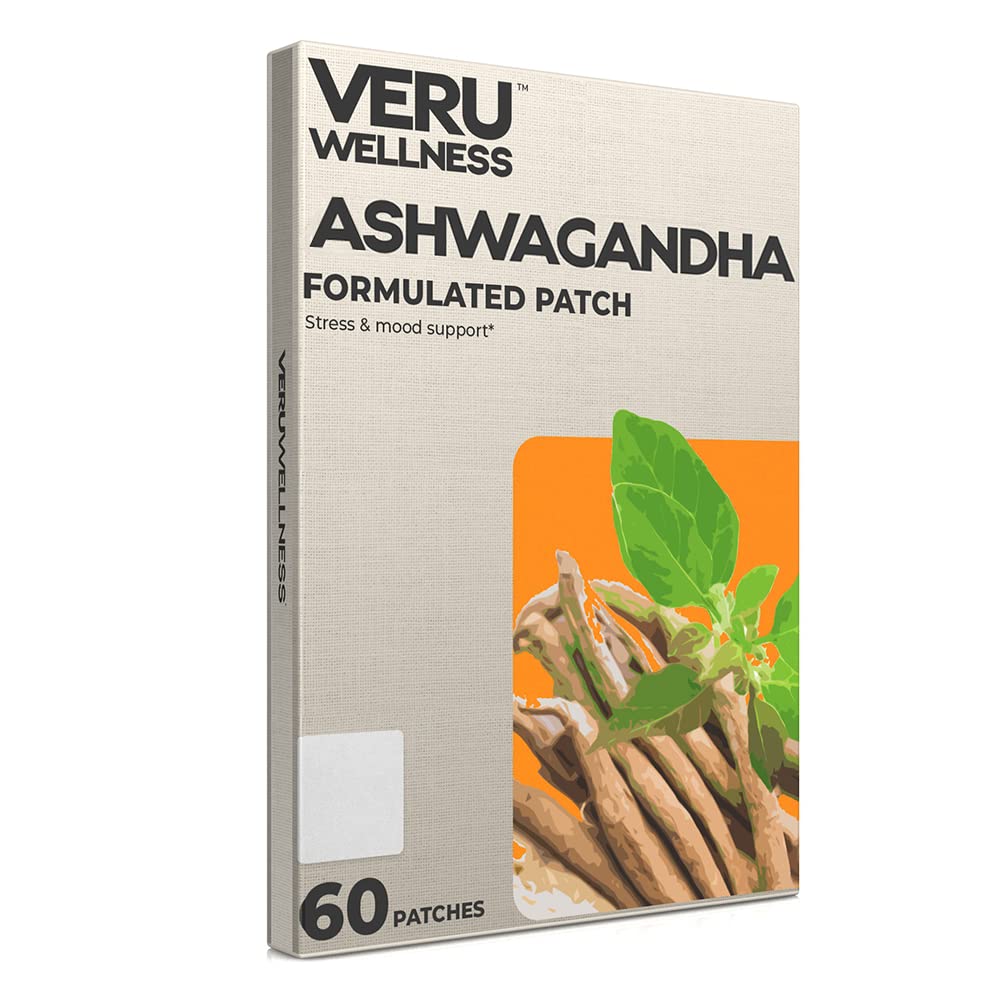 Patch Veru Wellness Ashwagandha - Stress Relief, Natural Mood Support, Stress, Energy, and Focus Duck Patch (60 Count)