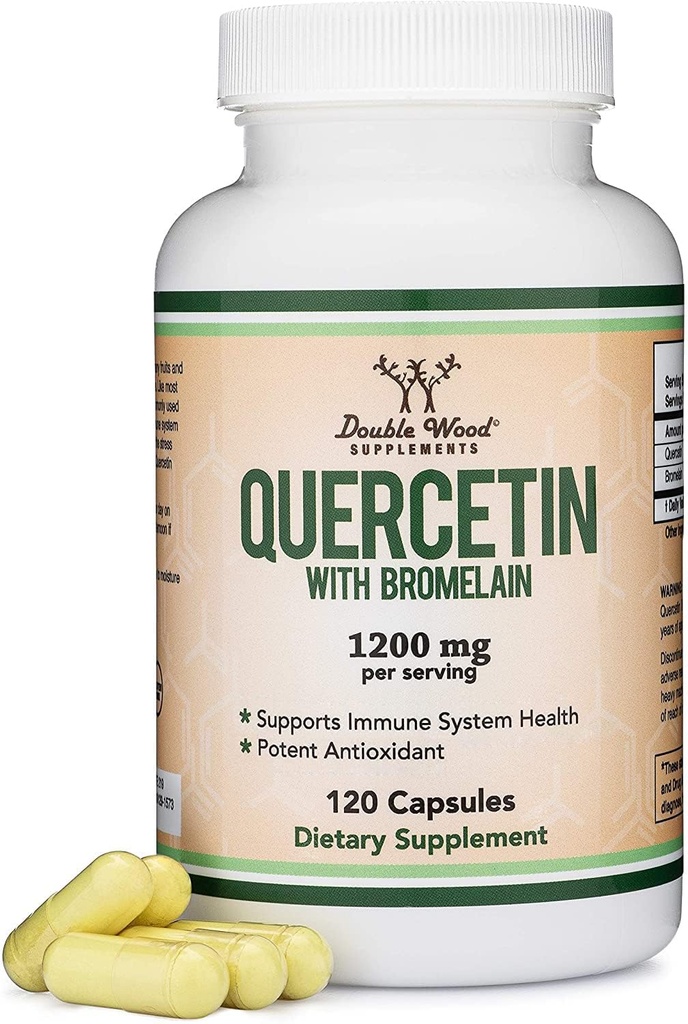Quercetin dengan Bromelain - 120 Count (1.200 mg Servings) Ammune Health Capsules - Supports Healthy Ammune Functions in Men and Women (Vegan Safe, Third Party Tested, Gluten Free) by Double Wood